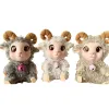 Cute gummy little sheep pendant, plush toy doll, leather face little sheep bag, hanging decoration, keychain doll Item Picture